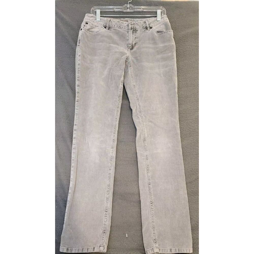 J Jill Corduroy Pants Womens 6 Gray Skinny Leg Mid Rise Casual Stretch Cords